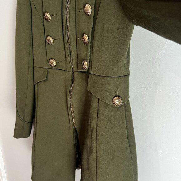 Steve Madden Womens Mid-Length Military Jacket Size SMALL in Army Green - Picture 4 of 13